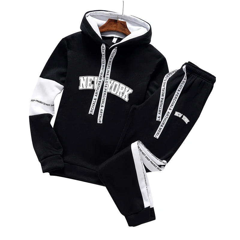Mens Tracksuit Letter Printing Sweatshirts Pants Quality Casual Single Piece Hoodie Pants Outdoors Sports Jogging Mens Clothing