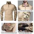 Outdoor Tactical Hiking T-Shirts Men Combat Military Army CP Camouflage Long Sleeve Hunting Climbing Shirt Cotton Sport Clothes