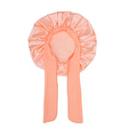 Kids Satin Bonnet Sleep Hat Wide Elastic Band Ribbon Sleeping Cap Boy Girls Flower Printed Silk Shower Cap