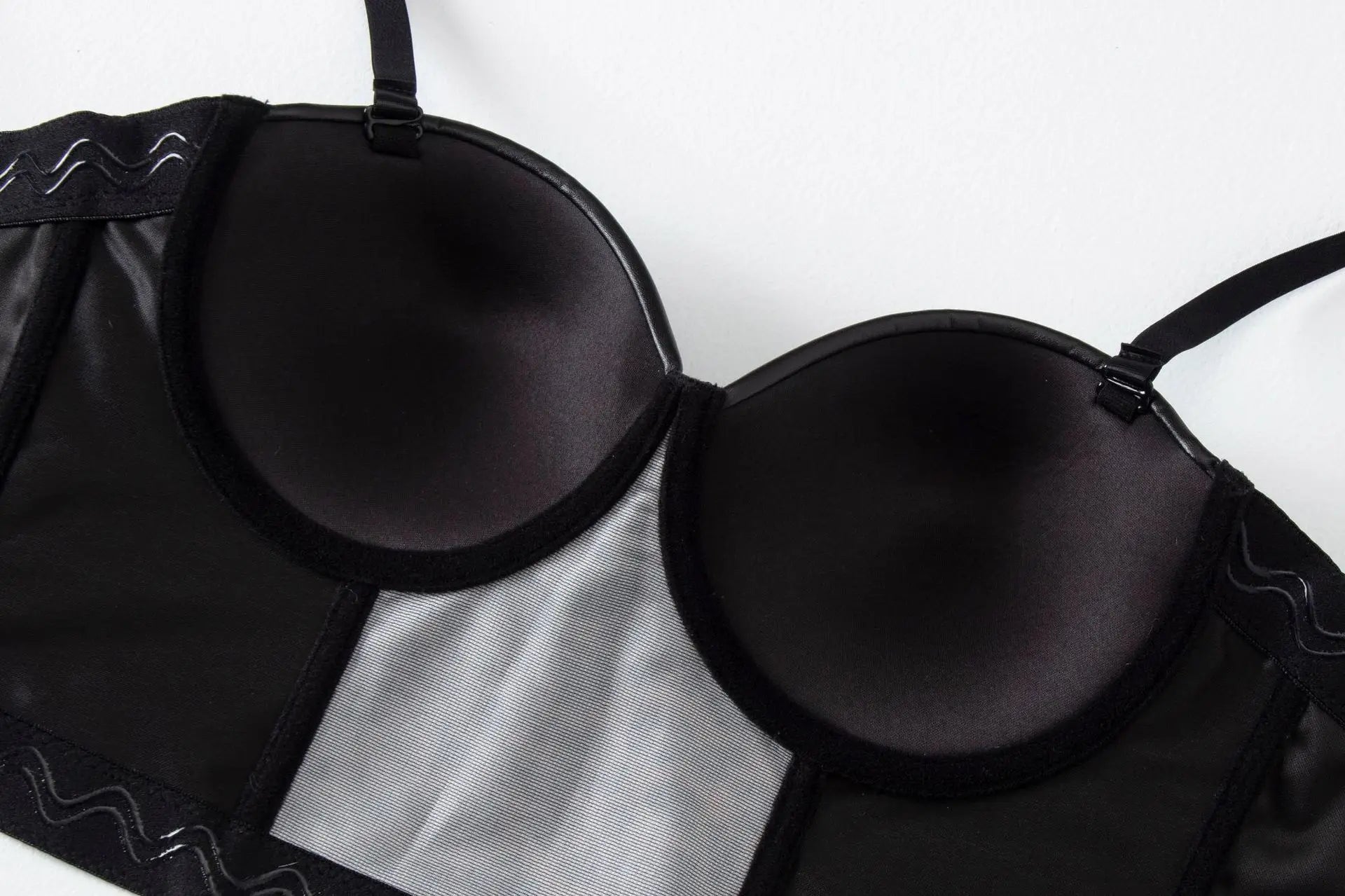 Stylish Wowen PU Leather Corset Imitation Leather Festival Clothing Bustier Lady Cropped Top Girls Punk Rock Club Party Camis