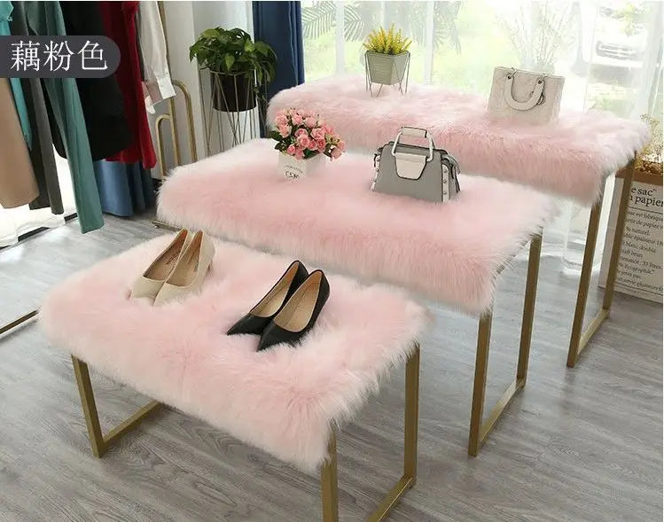 Korean Style Long Hair Cushion Window Decoration Plush Bag Clothing Plush Decorating Shelf Display Cabinet Makeup Table Mats