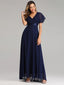 Evening Dresses XUCTHHC Elegant V-Neck Ruffles Chiffon Formal Evening Gown  Robe Vestidos De Fiesta Dress for Wedding Party