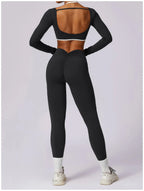 2-Piece Activewear Set – Long Sleeve Crop Top & Leggings