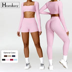 2-Piece Quick Dry Yoga Set – Long Sleeve Gym Outfit