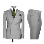 Men's Double Breasted Tuxedo Suit Shawl Lapel Slim Fit 2 Piece Blazer & Pants Formal Business Luxury Suits Casual Wedding Groom