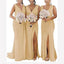 Elegant Bridesmaid Dresses 2026 Wedding Banquet V-Neck Sweep Train Sleeveless Simple A-line Split Backless Evening Dress