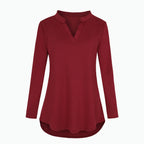 Women's Maternity Breastfeeding T-shirt V-Neck Solid Color Long Sleeve Nursing Tops Clothes for Pregnant Women