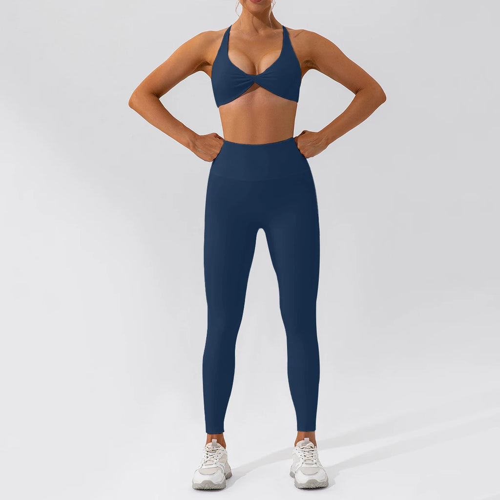 2-Piece Quick Dry Yoga Set – Long Sleeve Gym Outfit
