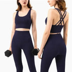 Women's 2 Piece Sports Set - High Waist Booty-Lifting Leggings with Back Pocket & Sports Bra Yoga/Gym/Running Workout Outfit