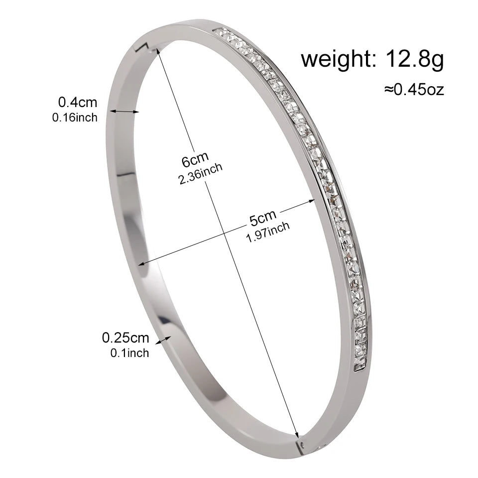 ZAKOL 5/1pcs Creative Stainless Steel Four-leaf Flower Bracelet Set for Women Buling Zirconia Inlaid Fashion Stackable Jewelry