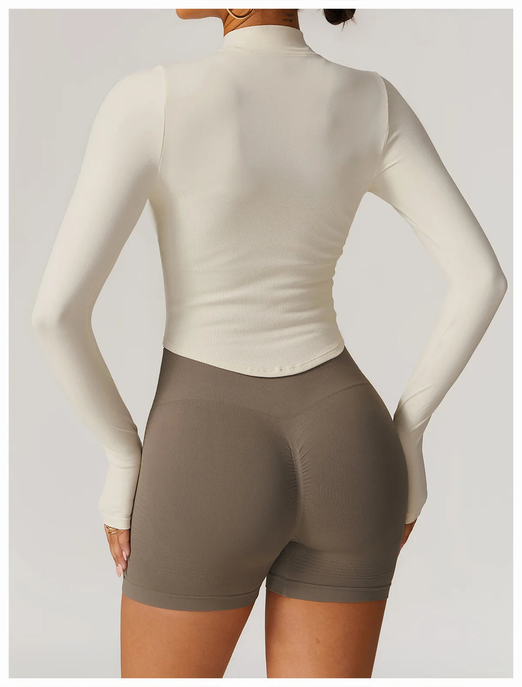 New Women Seamless Zipper Jacket Yoga Long Sleeved Gym Top Yoga Push Up Jacket Fitness Running Workout Sport Coat Women's Shirts