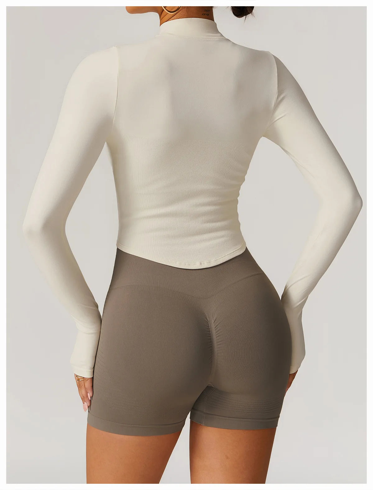 New Women Seamless Zipper Jacket Yoga Long Sleeved Gym Top Yoga Push Up Jacket Fitness Running Workout Sport Coat Women's Shirts