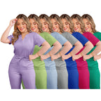 Top Sell Breathable Hospital Uniform Casual Medical Scrubs for Women Short Sleeve Nursing Scrub Uniforms Sets Salon Spa Workwear