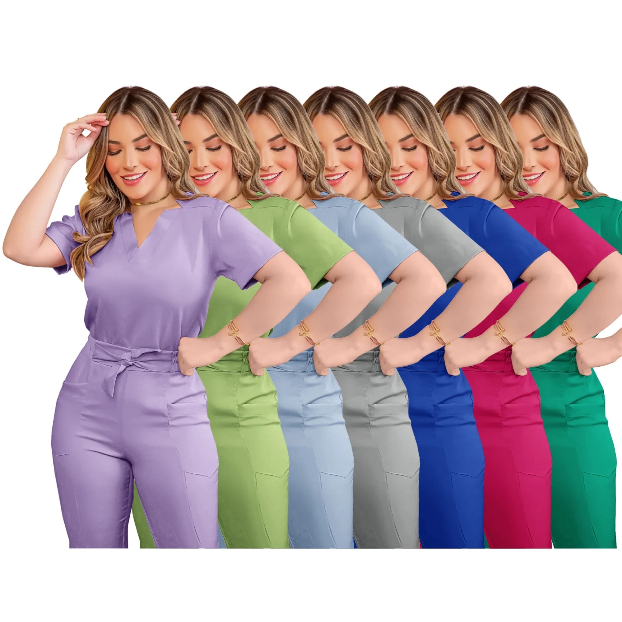 Top Sell Breathable Hospital Uniform Casual Medical Scrubs for Women Short Sleeve Nursing Scrub Uniforms Sets Salon Spa Workwear Main image