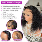 Short Bob Deep Wave Lace Frontal Wig PrePlucked 13x4 13x6 Lace Front Wig Peruvian Curly Human Hair Bob Wigs For Women and Girls