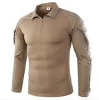 Men's Outdoor Tactical Hiking T-Shirts,Hunting Camouflage Long Sleeve Hunting Climbing Shirt,Male Breathable Sport Clothes