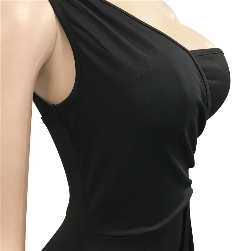 Sexy One Shoulder Elegant Evening Dresses for Women Party Night Mermaid Dress Backless Side Split Bodycon Long Dress Vestidos