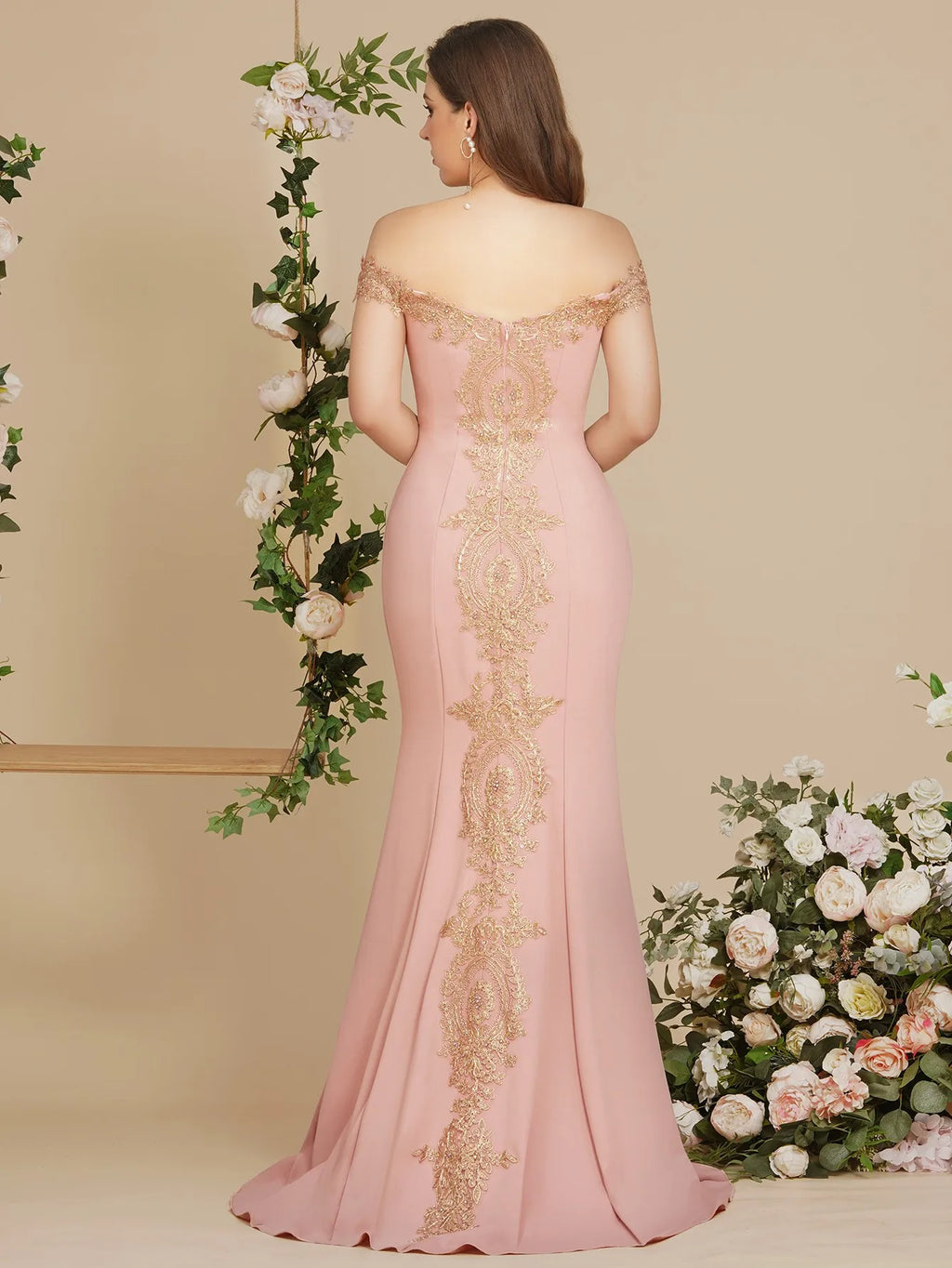 Women Evening Dresses Evening Prom Formal Gowns Wedding Party Long Dress Lace Applique Off Shoulder Dresses Gala