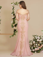 Women Evening Dresses Evening Prom Formal Gowns Wedding Party Long Dress Lace Applique Off Shoulder Dresses Gala