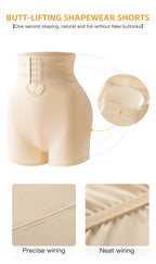 Women's Padded Butt Lifter Body Shaper with 4 Sponge Pads Tummy Control Shapewear Panties with Waist Cincher and Hook Closure