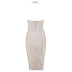 New women's fashionable neck hanging sexy suspender backless tight bandage dress 2026 elegant hip hugging dress