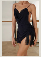2026 New Women Latin Dance Slip Dress Clothing Fringe Suit Cha-cha Samba Dance Training Performance Costumes Sexy Short Skirt