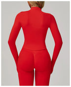 New Women Seamless Zipper Jacket Yoga Long Sleeved Gym Top Yoga Push Up Jacket Fitness Running Workout Sport Coat Women's Shirts