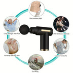 Mini Portable Handheld Fascia Gun USB Charging Percussion Massage Gun 6 Levels Intensity Noise Reduction Deep Muscle Pain Relief Vibration Massager for Body Neck Back Leg Fitness Slimming Men Women