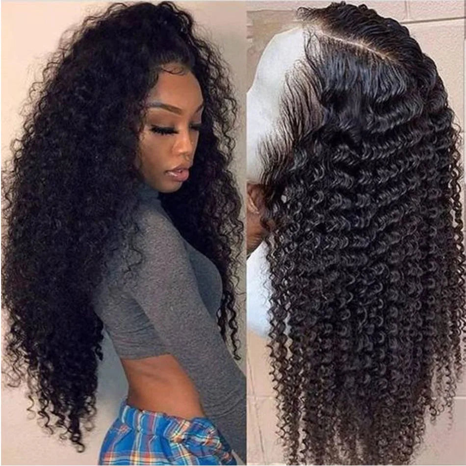 Kinky Curly 13x4 Lace Front Human Hair Wigs For Women 30 inch Indian Deep Curly Lace Frontal Wig Wet And Wavy Lace Closure Wigs Main image