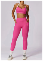 2-Piece Activewear Set – Long Sleeve Crop Top & Leggings