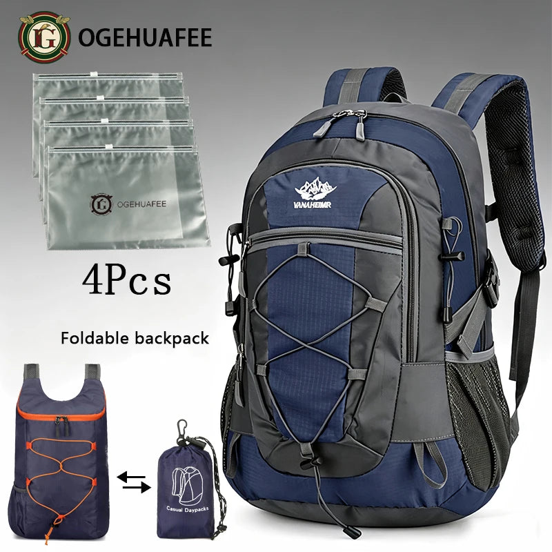 OGEHUAFEE Multi-functional Outdoor Hiking Backpack, Unisex Multi-purpose Bag, Lightweight Travel Hiking Luggage Storage Pack, Compatible with Stabilizing Trekking Poles