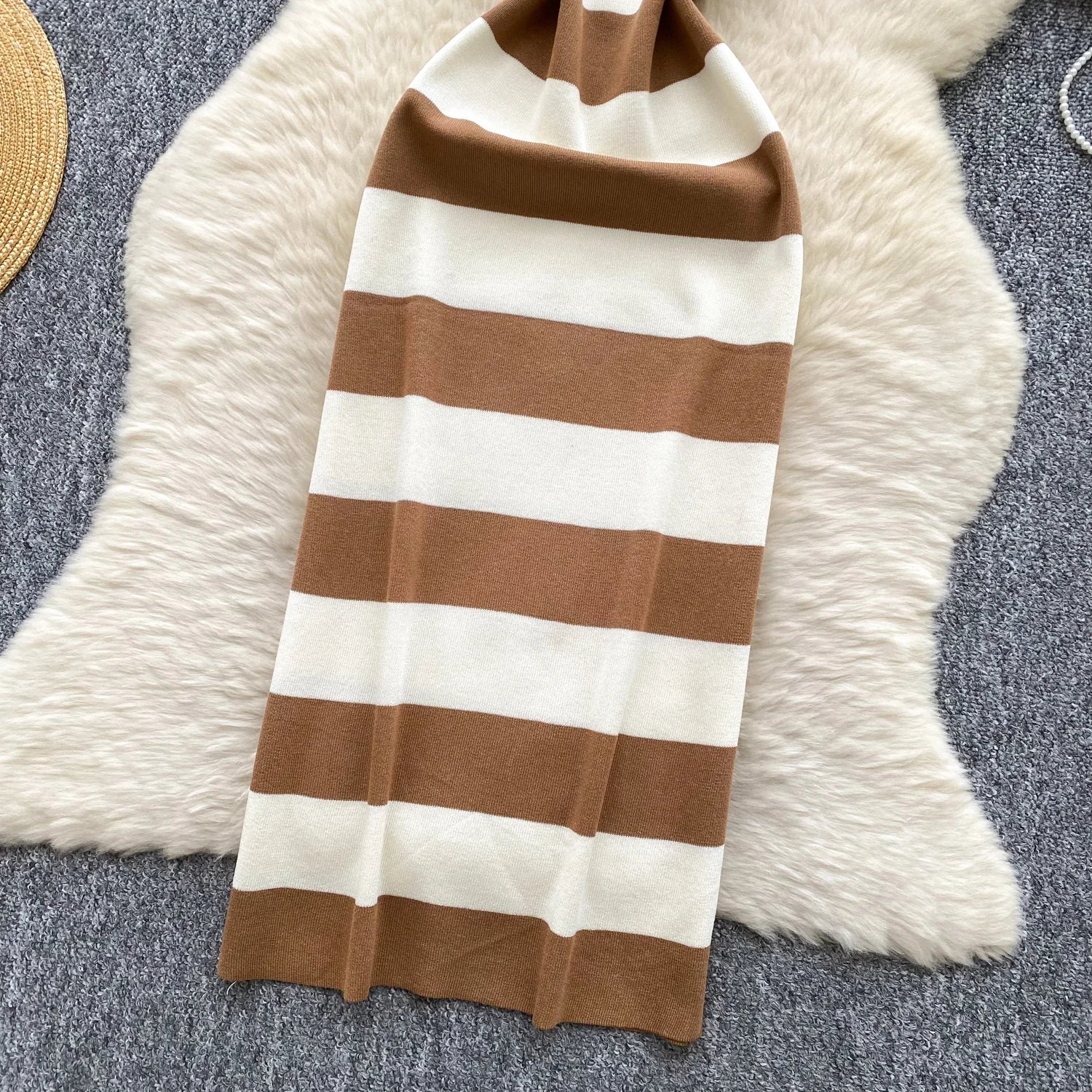 Lady New Stripes Ins Fashion Sexy Package Hips Bodycon Dress  Summer Knitted Spaghetti Straps Outfits Maxi Long Women Dress