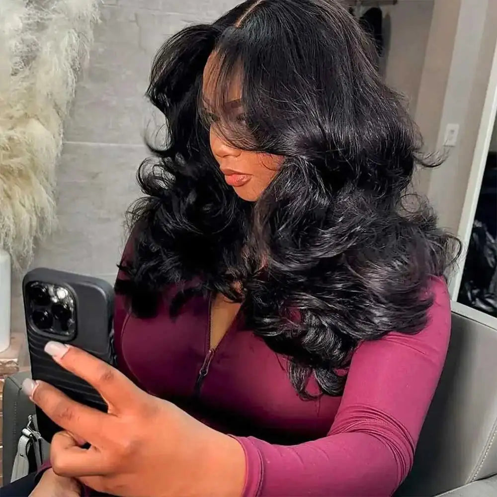 13x6 Lace Front Wigs Human Hair 250 Density Hd Body Wave Lace Frontal Human Hair Wigs For Women Glueless Pre Plucked Black Wig