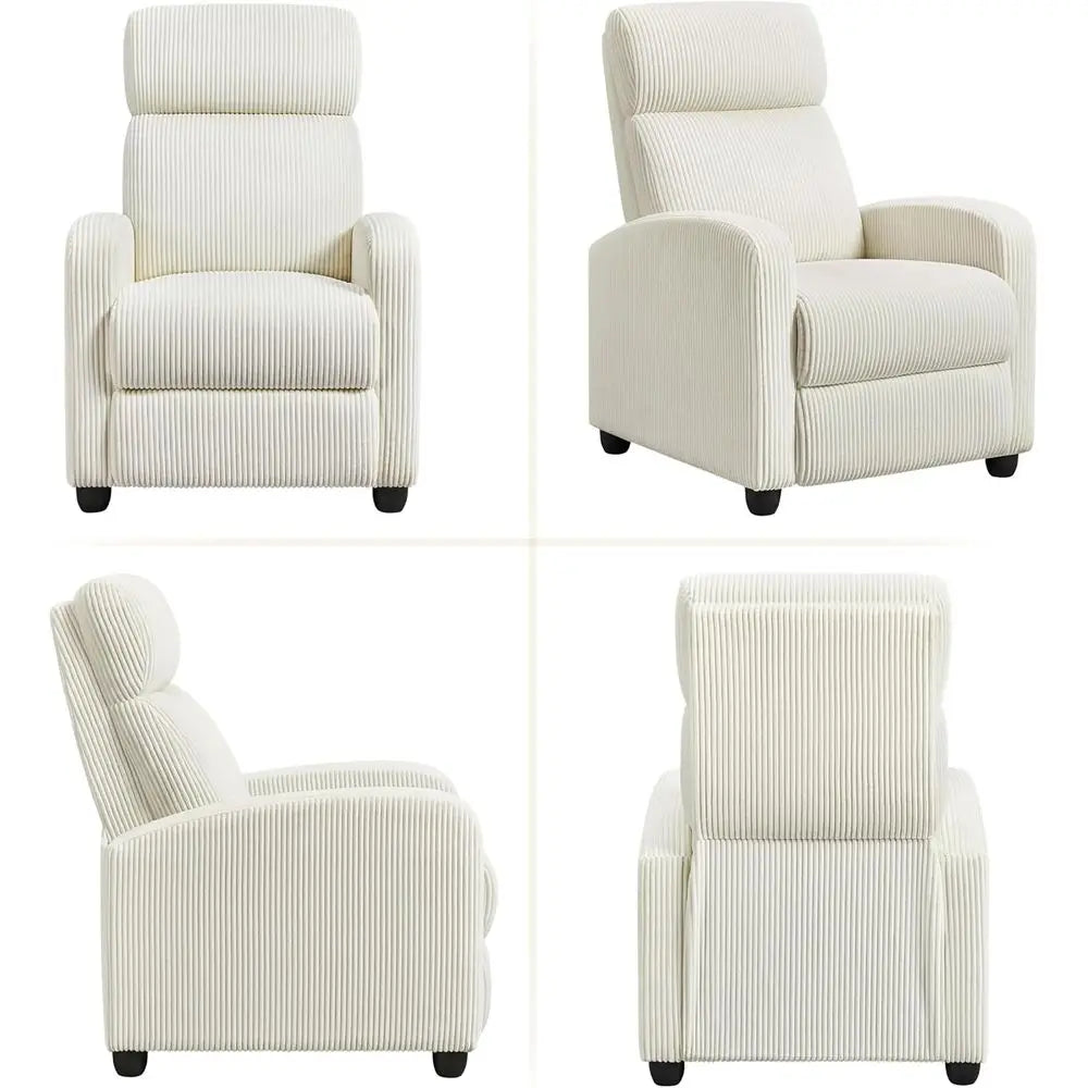 Beige Adjustable Recliner Chair for Home Theater, Living Room, or Bedroom