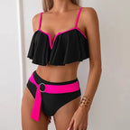 2025 New Sexy Brazilian Bikini Set Ruffle Swimwear Women Push Up Swimsuit High Waist Print Floral Bathing Suit Biquini Female