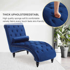 Velvet Chaise Lounge Indoor,Button-Tufted Upholstered Chaise Lounge Chair with Pillow for Bedroom Living Room, Customized