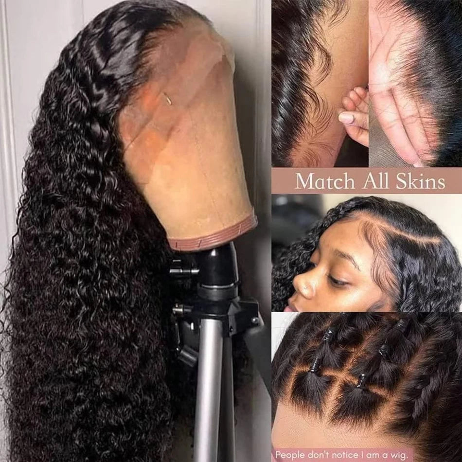 Kinky Curly 13x4 Lace Front Human Hair Wigs For Women 30 inch Indian Deep Curly Lace Frontal Wig Wet And Wavy Lace Closure Wigs Secondary image