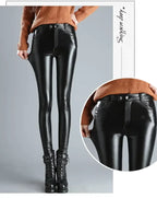 High Waist Faux Leather Leggings – Warm Winter Pants