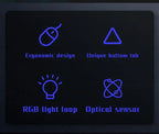 Latest high-quality ergonomic gaming mouse, suitable for desktop and laptop computers, 4-button USB RGB backlit mouse