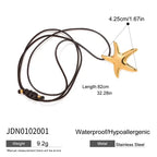 Youthway Trendy Stainless Steel Waterproof Irregular Geometric Metal Wax Rope Necklace Gold Silver For Women Jewelry Gift