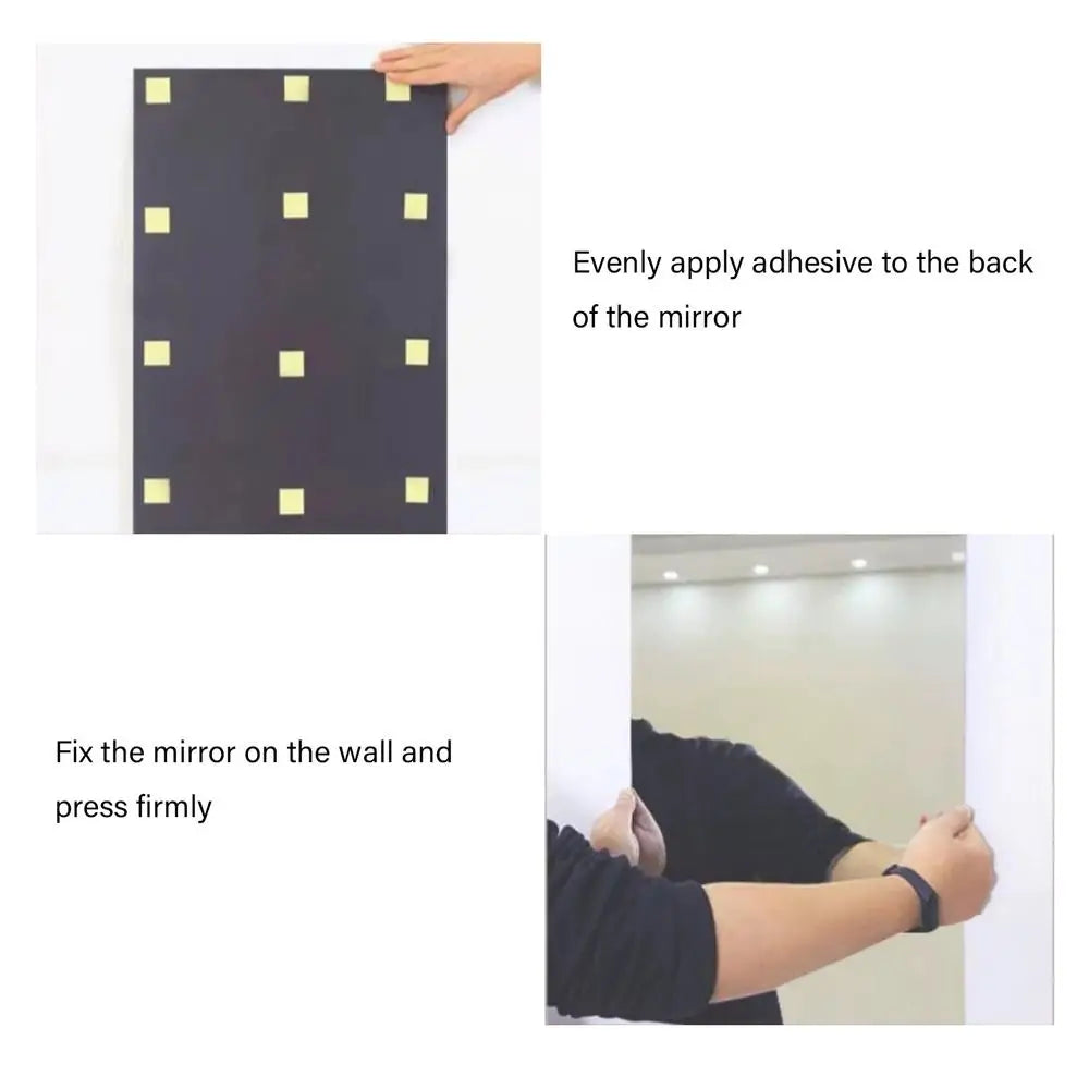 Bathroom Mirror Frameless Bathroom Wall Mirror Stickers Adhesive Bathroom Vanity Mirrors Waterproof Room Wall Decor For Bathroom