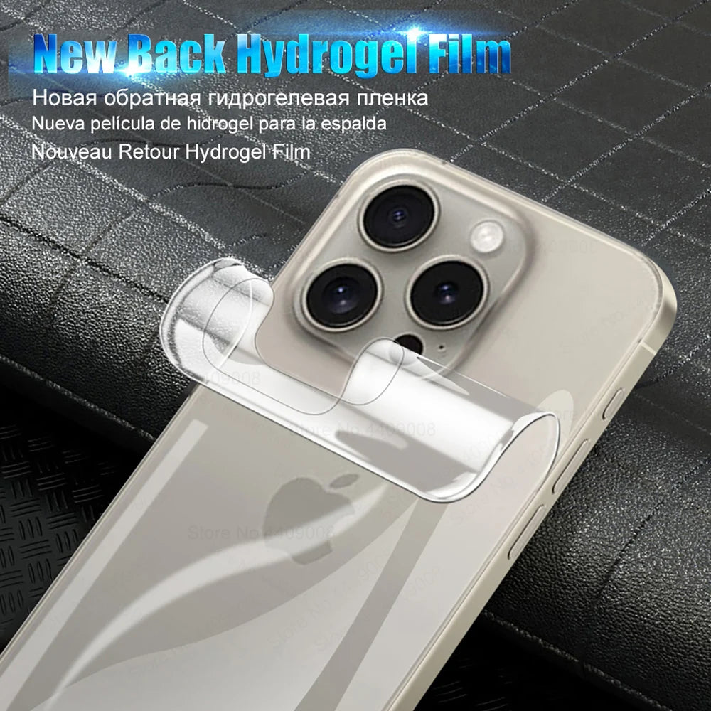3Pcs Back Hydrogel Film For Apple iPhone 17 16 Pro Max Air Full Cover Screen Protection Clear Film HD Stickers Phone Accessories Secondary image