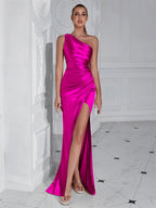 Formal Women's Evening Prom Elegant Party wedding guest  Celebrity Female Satin Maxi Club Wear Cocktail Dresses