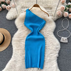 Solid New Chic Fashion Sexy Package Hips Mini Dress Women Summer Slim Elastic Knitted Party Dress Streetwear Lady Outfits