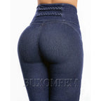 Fashion High Waist Sexy Skinny Stretch Jeans for Women Button Fly Straight Leg Pencil Pants Wrap Hips Trousers Y2K Streetwear