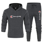 2026 Men's Tracksuit Hooded Sweatshirt+Sweatpants 2 Pcs Sets Sports Suit Casual Jogger Sportswear 2 Piece Male Streetwear Sets