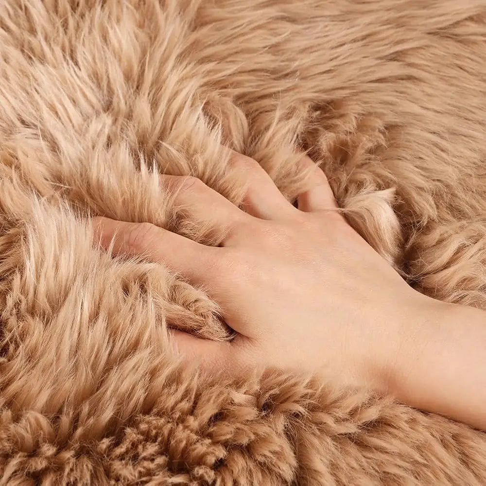 Genuine Sheepskin Area Rug Wool Rug Fur Carpet Fluffy Shaggy Fur Rug For Living Room Kids Bedroom Real Sheepskin Throw Lambskin
