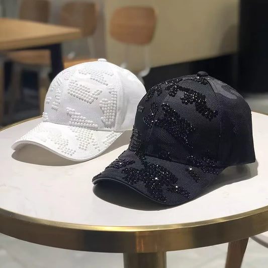 New duck hat for men and women Spring and autumn outdoor casual hat with diamond Korean version shade baseball cap