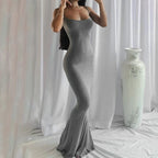 Satin Slip Sleeveless Backless Maxi Dress Women 2026 Y2k Summer Bodycon Elegant Sexy Outfits Ladies Birthday Party Club Sundress