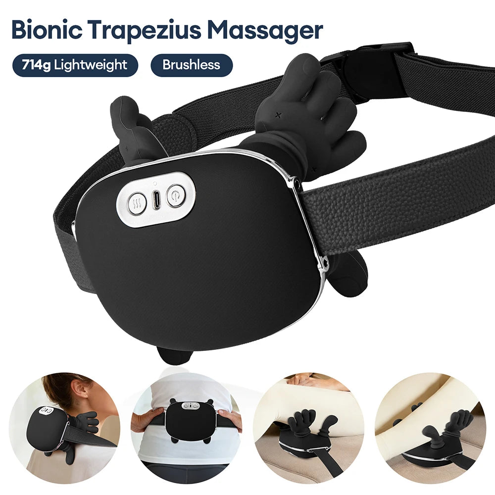 Bionic Finger Neck And Shoulder Massager Cervical Trapezius 4D Kneading Body Back Hand Massage Shawl Brushless Motor